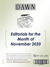Monthly DAWN Editorials November 2020