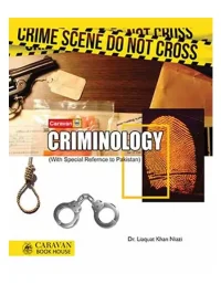 Criminology By Dr Liaquat Khan Niazi Caravan