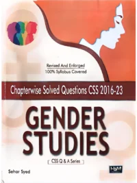 CSS Solved Gender Studies Questions Sehar Sayed HSM